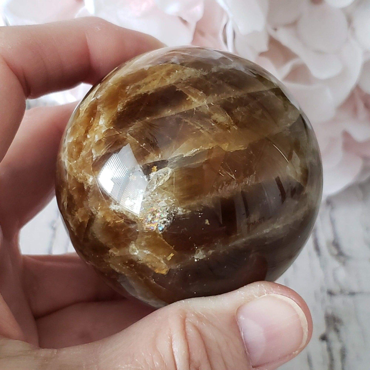 Brown Aragonite Sphere | 67 mm, 2.6 in | 427 grams | Canagem.com