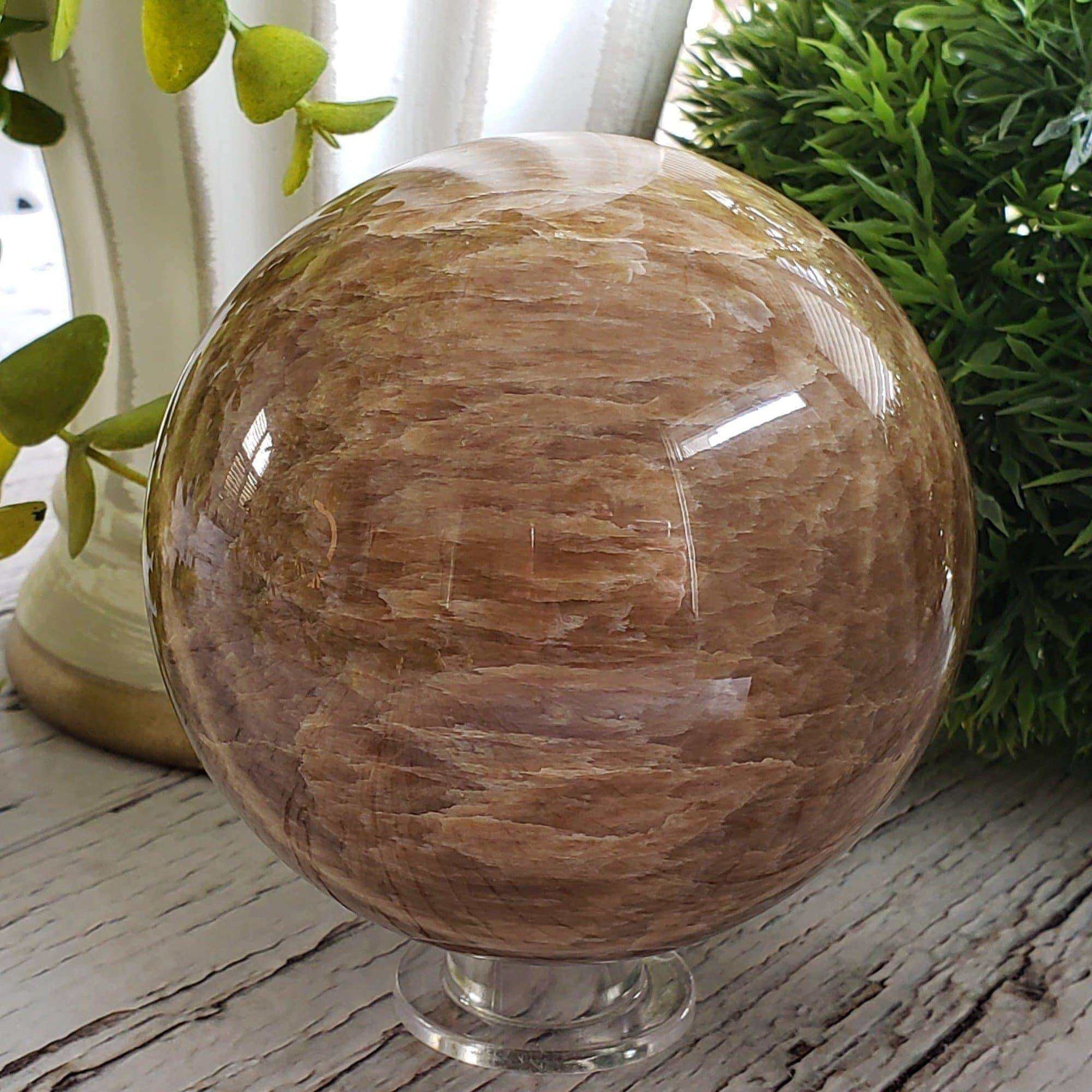 Brown Aragonite Sphere | 99 mm, 3.9 in | 1.4 kg | Canagem.com