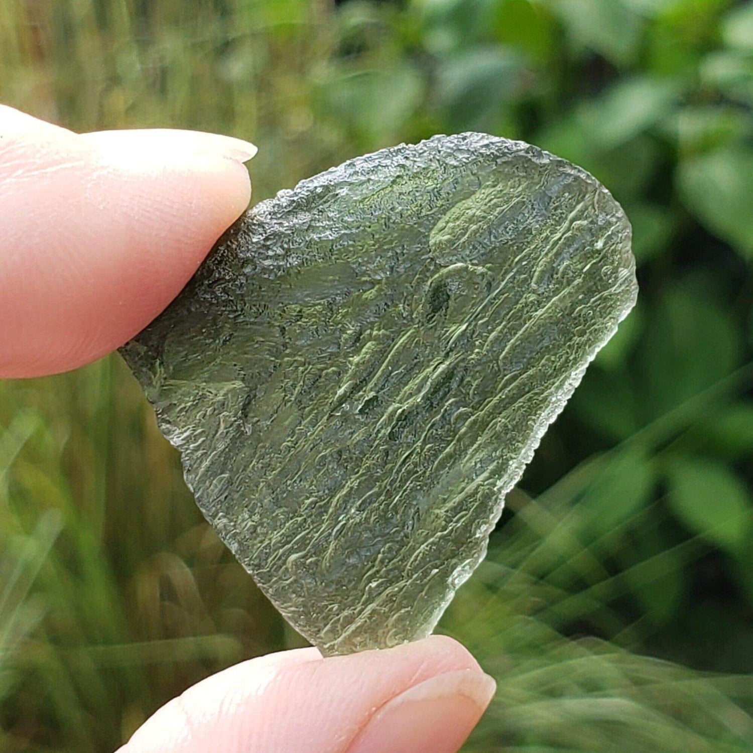 Authentic Moldavite | 7.18 Grams 35.9 Ct. | Impactite Melt Glass | Chlum Region, Czech Republic | Canagem.com