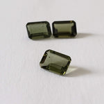 Authentic Moldavite | Octagon Cut | 7x5mm | Chlum Region, Czech Republic | Canagem.com
