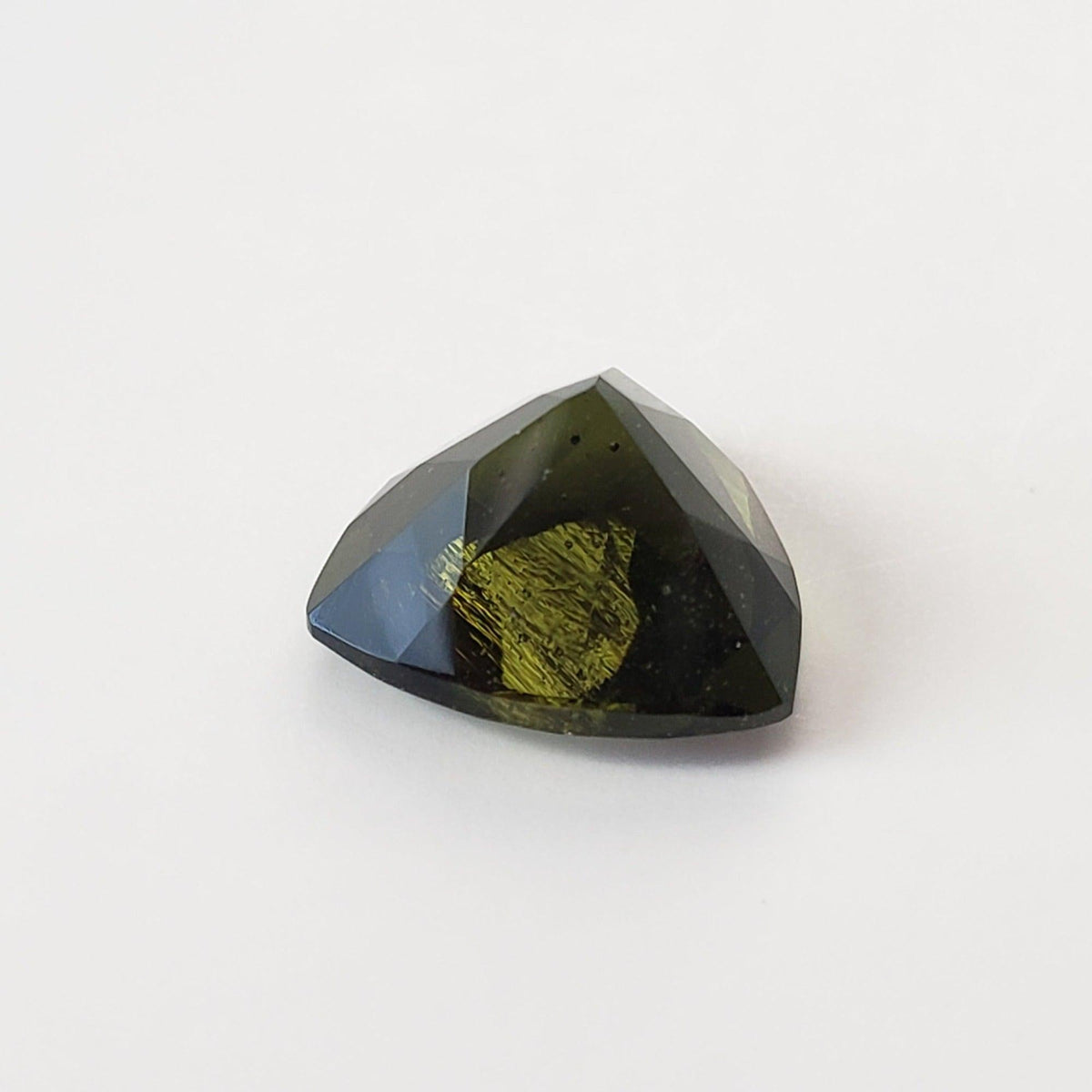  Authentic Moldavite | Trilliant Cut | 10mm | Chlum Region, Czech Republic 