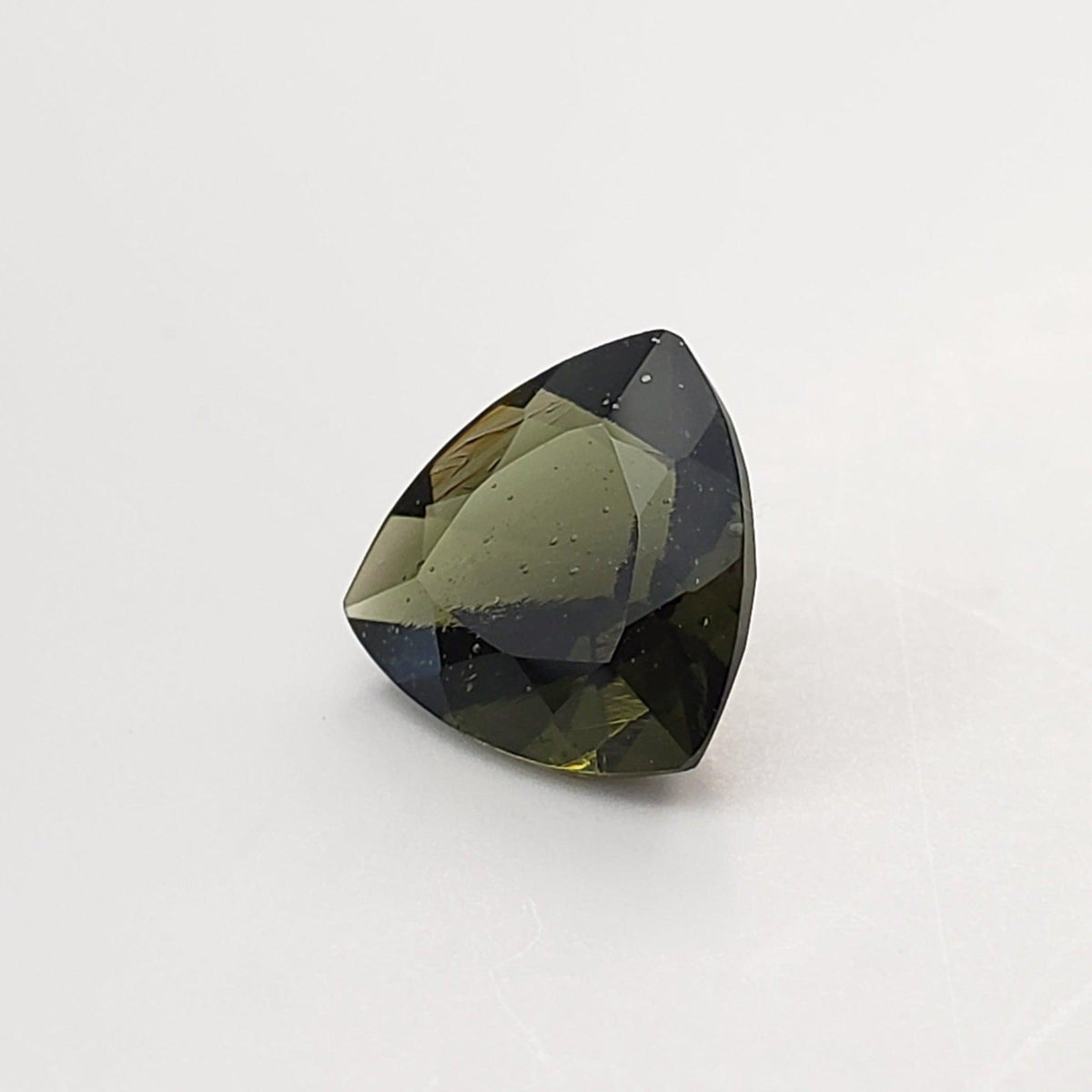  Authentic Moldavite | Trilliant Cut | 10mm | Chlum Region, Czech Republic 