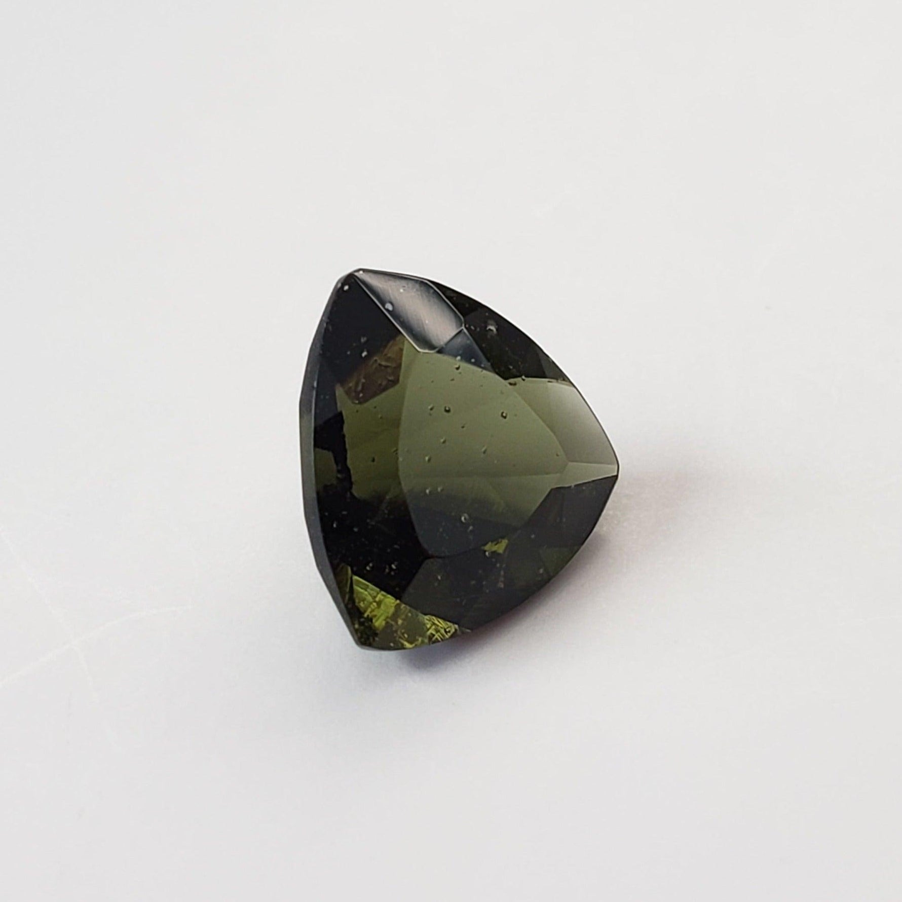  Authentic Moldavite | Trilliant Cut | 10mm | Chlum Region, Czech Republic 