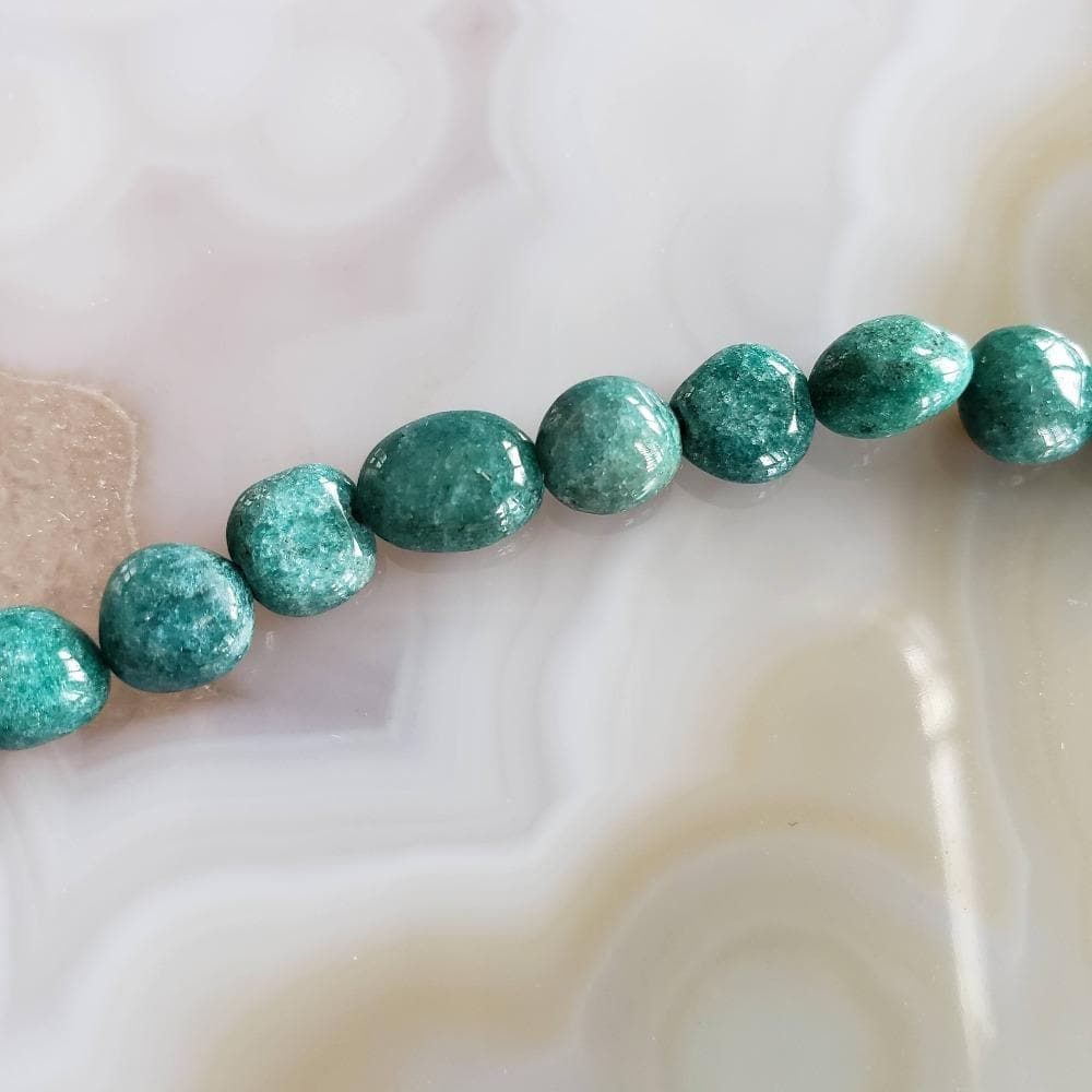 Aventurine Gemstone Beads | 38 cm, 15 inch Strand | Oval | Green | Canagem.com