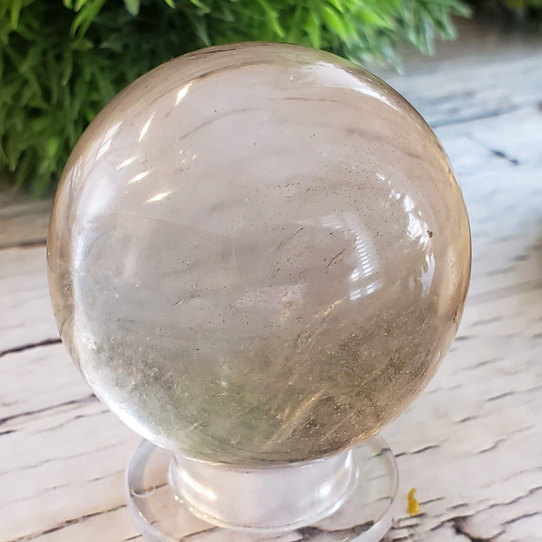 Calcite Sphere | Clear Crystal Ball | 53 mm, 2.1 in | 209 grams | Brazil | Canagem.com