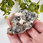  Cerussite Crystals | White Barite Blades | Galena Matrix Mineral | 145.3 gr | Morocco 