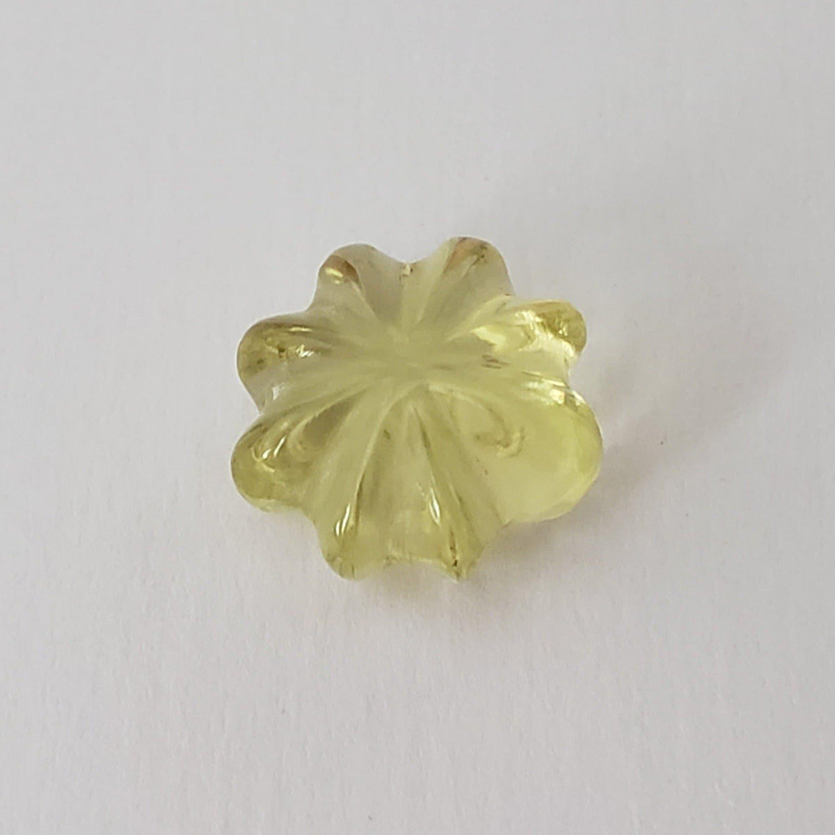  Citrine | Half Drilled Flower Shape | Lemon Yellow | 11mm 5.44ct 