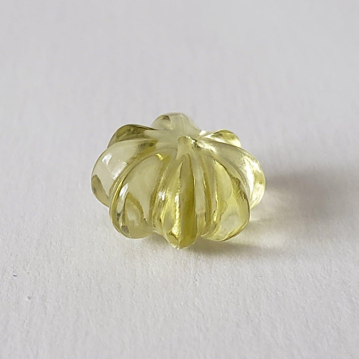  Citrine | Half Drilled Flower Shape | Lemon Yellow | 11mm 5.44ct 