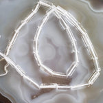 Crystal Bead Strand | 40 cm 72.45 ct. | Tube shape | Clear White