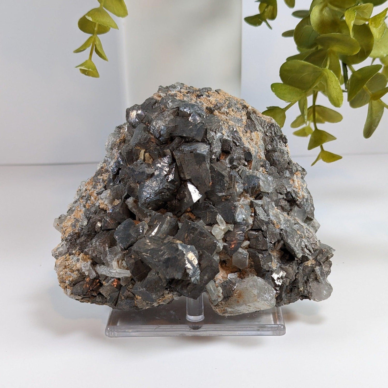 Cubic Interlocking Pyrite, Quartz and Galena Crystal Cluster | 1456 grams | Peru