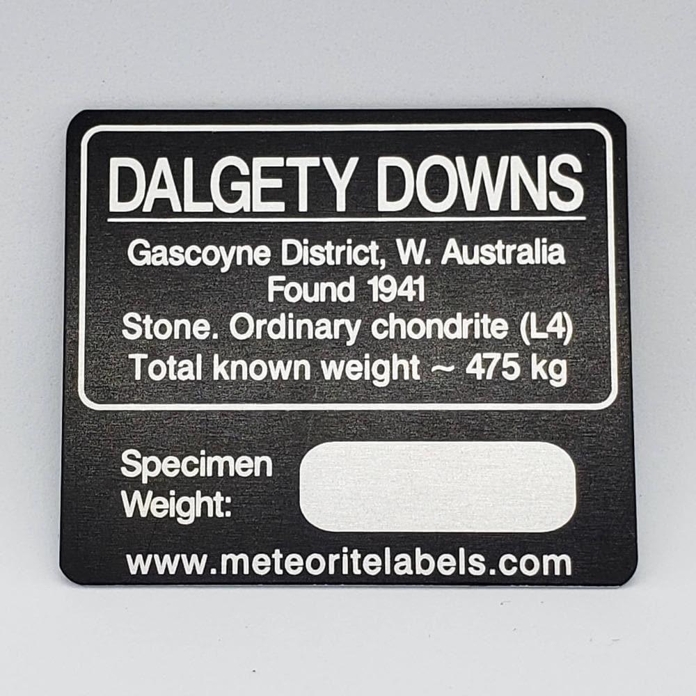 Dalgety Downs Meteorite | Flat Metal Label | Canagem.com