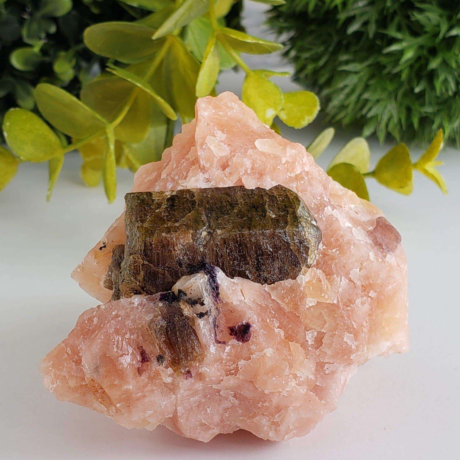 Fluorapatite Crystal on Calcite Matrix | 304 grams | Yates Mine, Canada