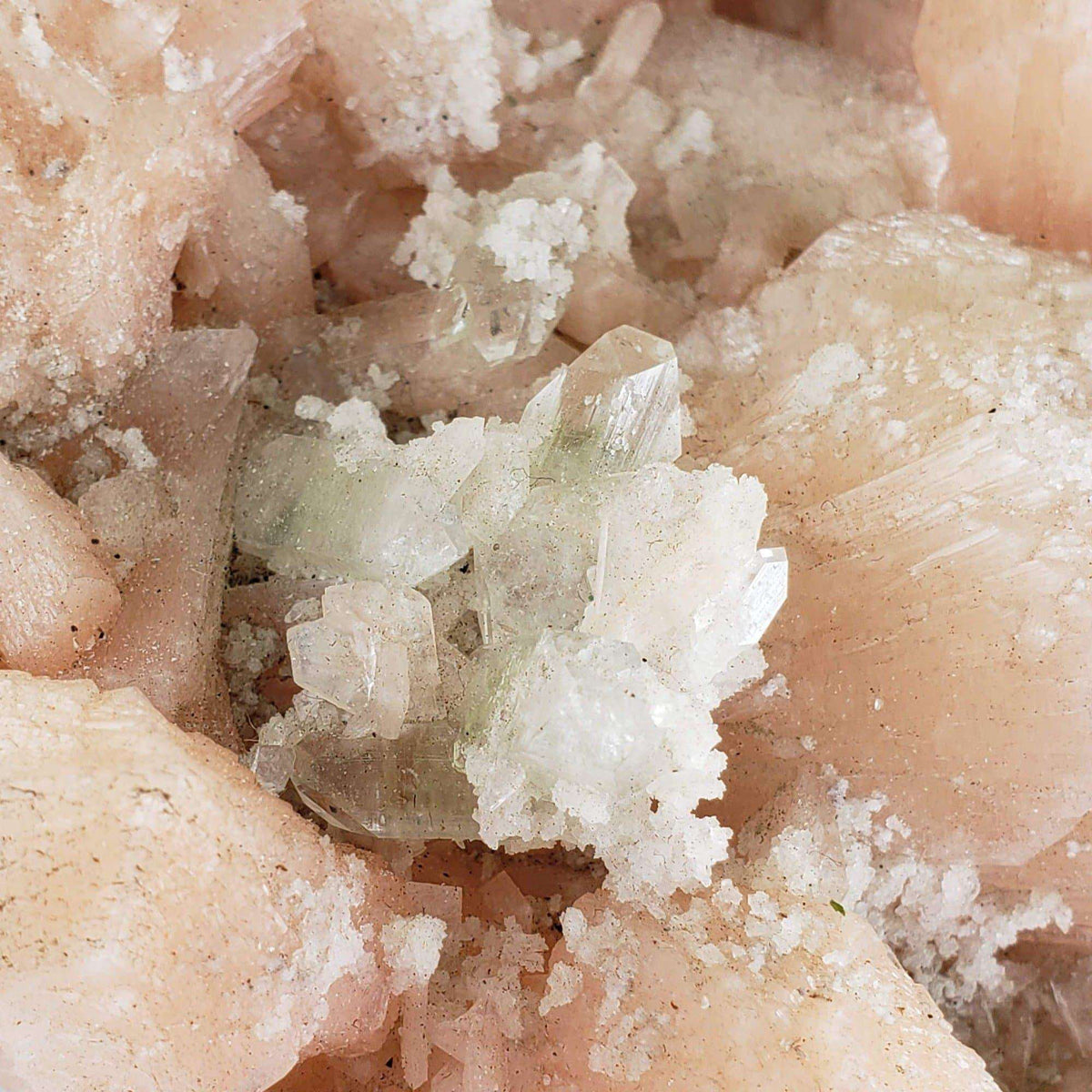 Fluorapophyllite and Pink Stilbite Crystal Cluster | 2.26 KG | Jalgaon, India