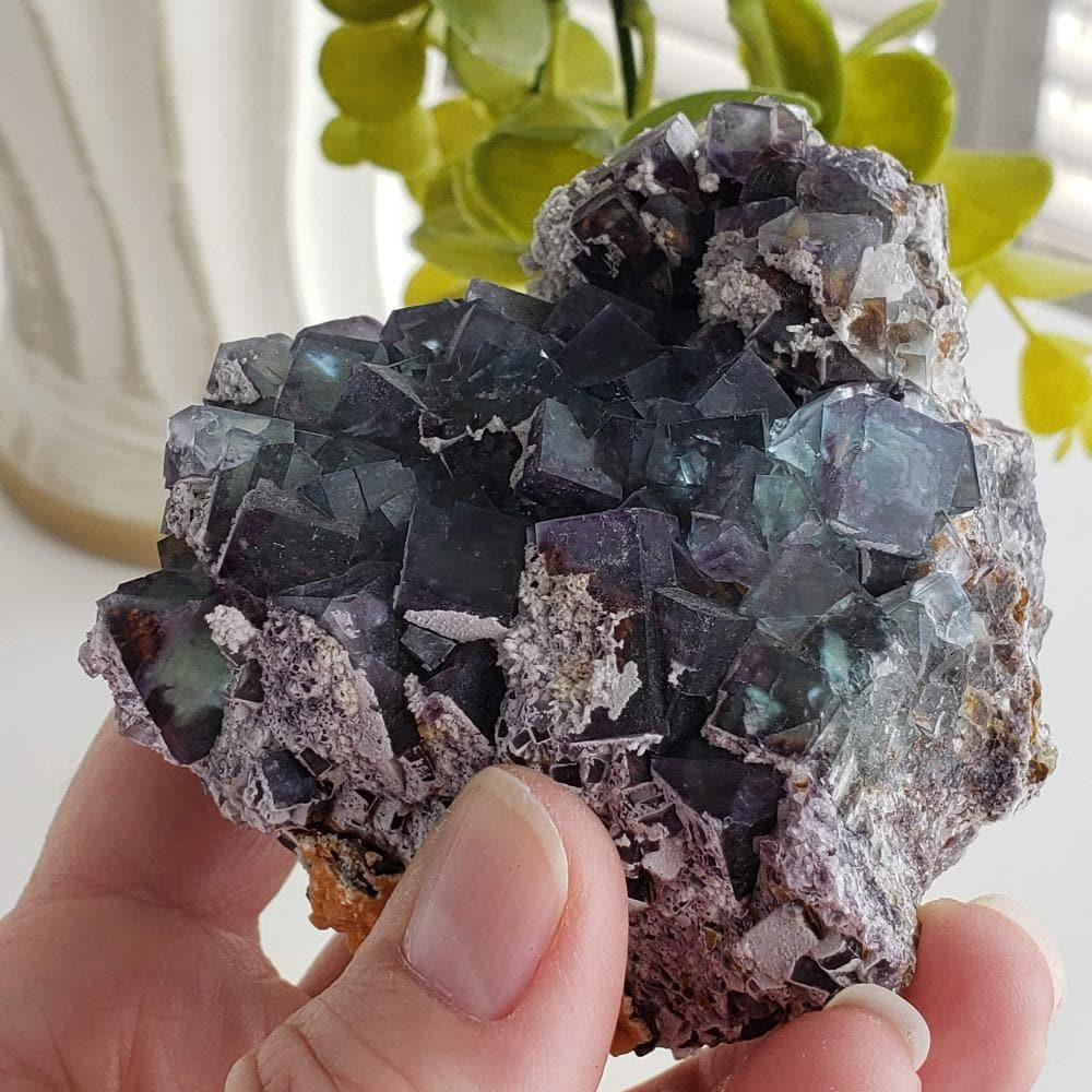  Fluorite Cluster Purple Mineral 466 Grams Crystal, Namibia 