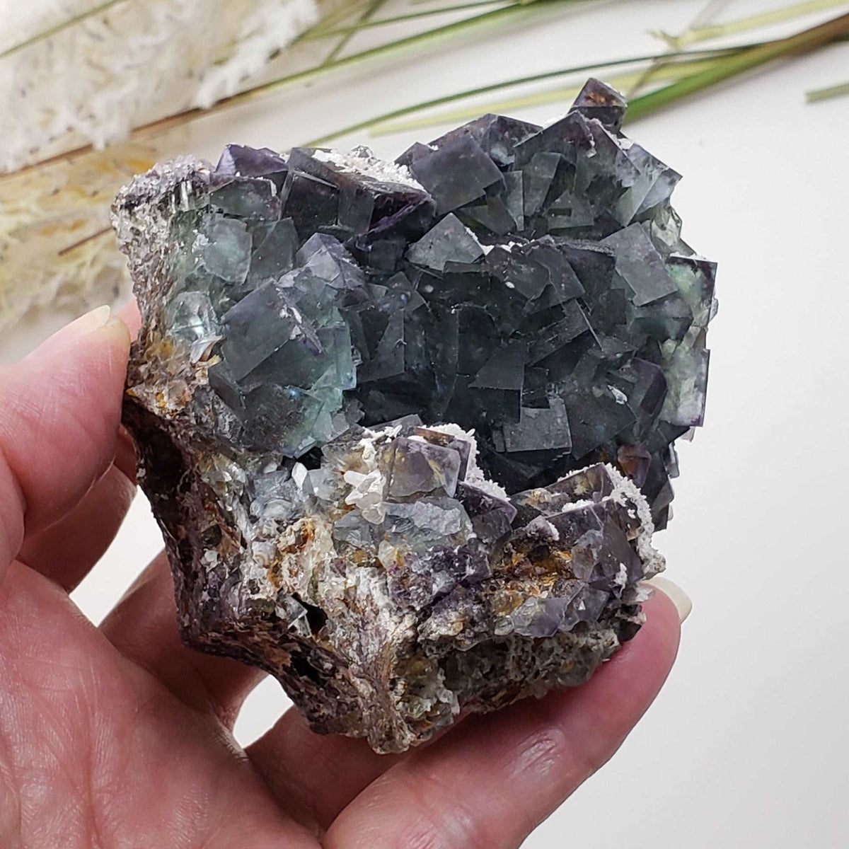  Fluorite Cluster Purple Mineral 466 Grams Crystal, Namibia 