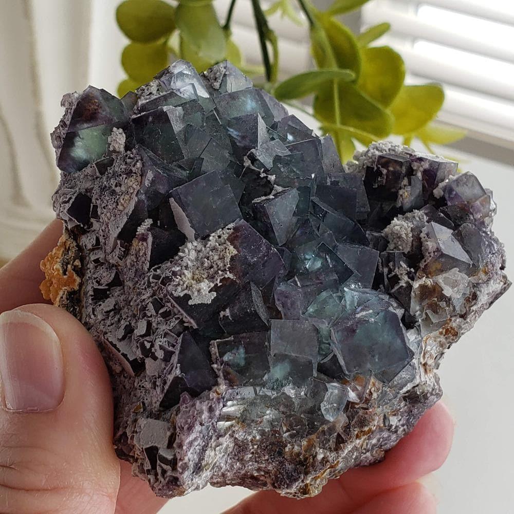  Fluorite Cluster Purple Mineral 466 Grams Crystal, Namibia 