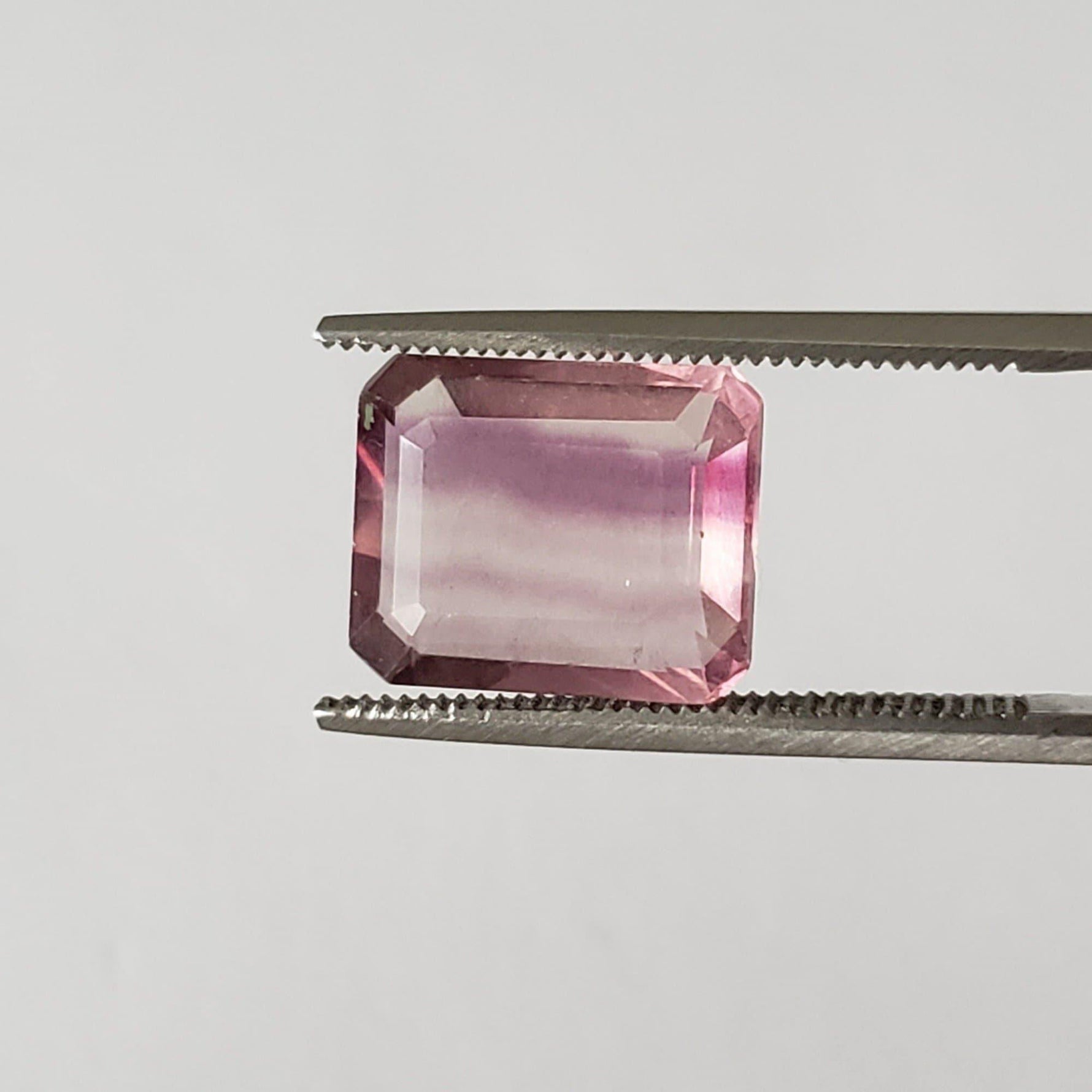 Fluorite | Octagon Cut | Bi-Color Siberian Pink | 11x9mm 4.72ct