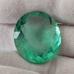 Fluorite | Oval Cut | Chrome Green | Huge | 32x28mm 91.50ct | Africa | Canagem.com