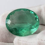 Fluorite | Oval Cut | Chrome Green | Huge | 32x28mm 91.50ct | Africa | Canagem.com