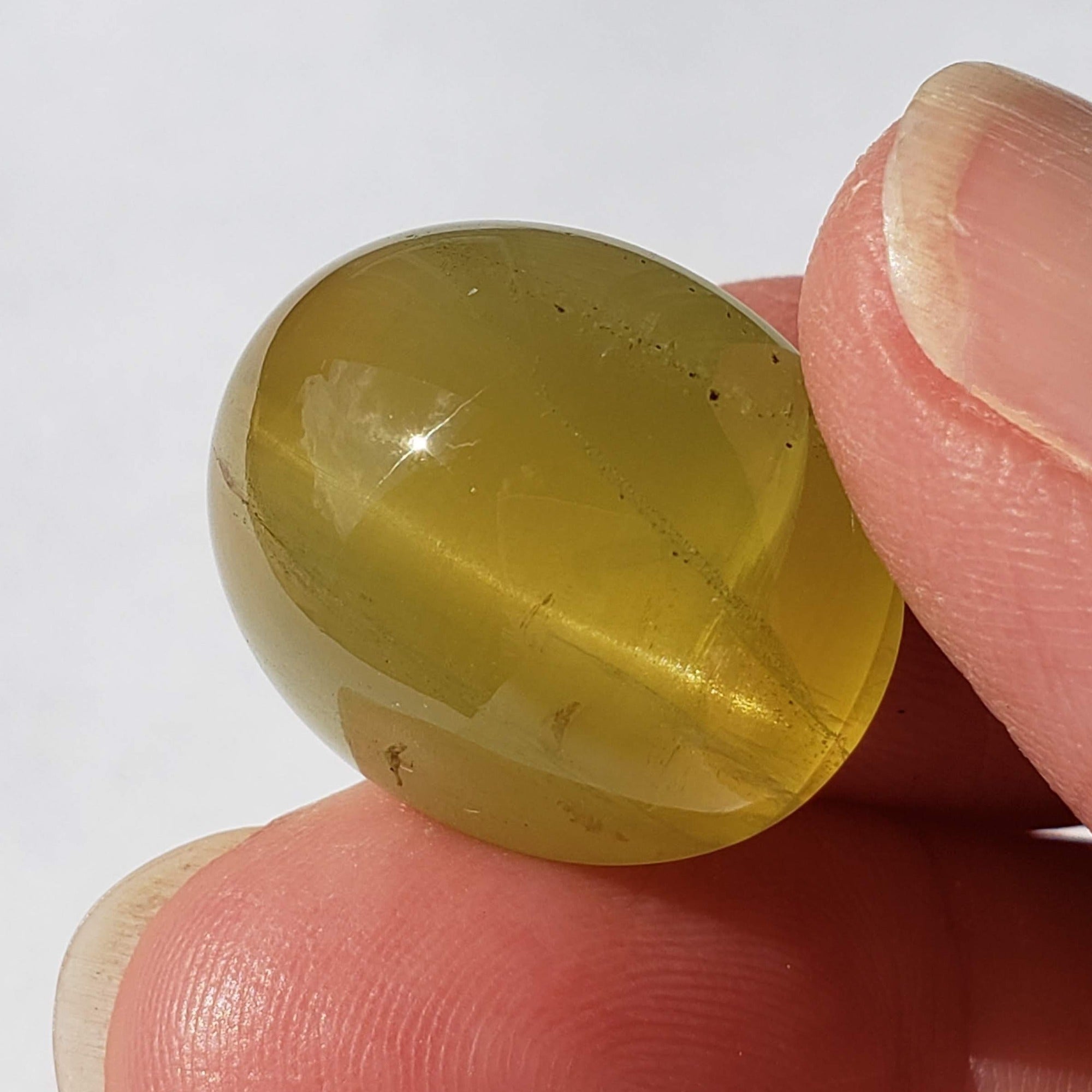 Golden Beryl Cats Eye Oval Cabochon 22x18mm 37.22ct Canagem