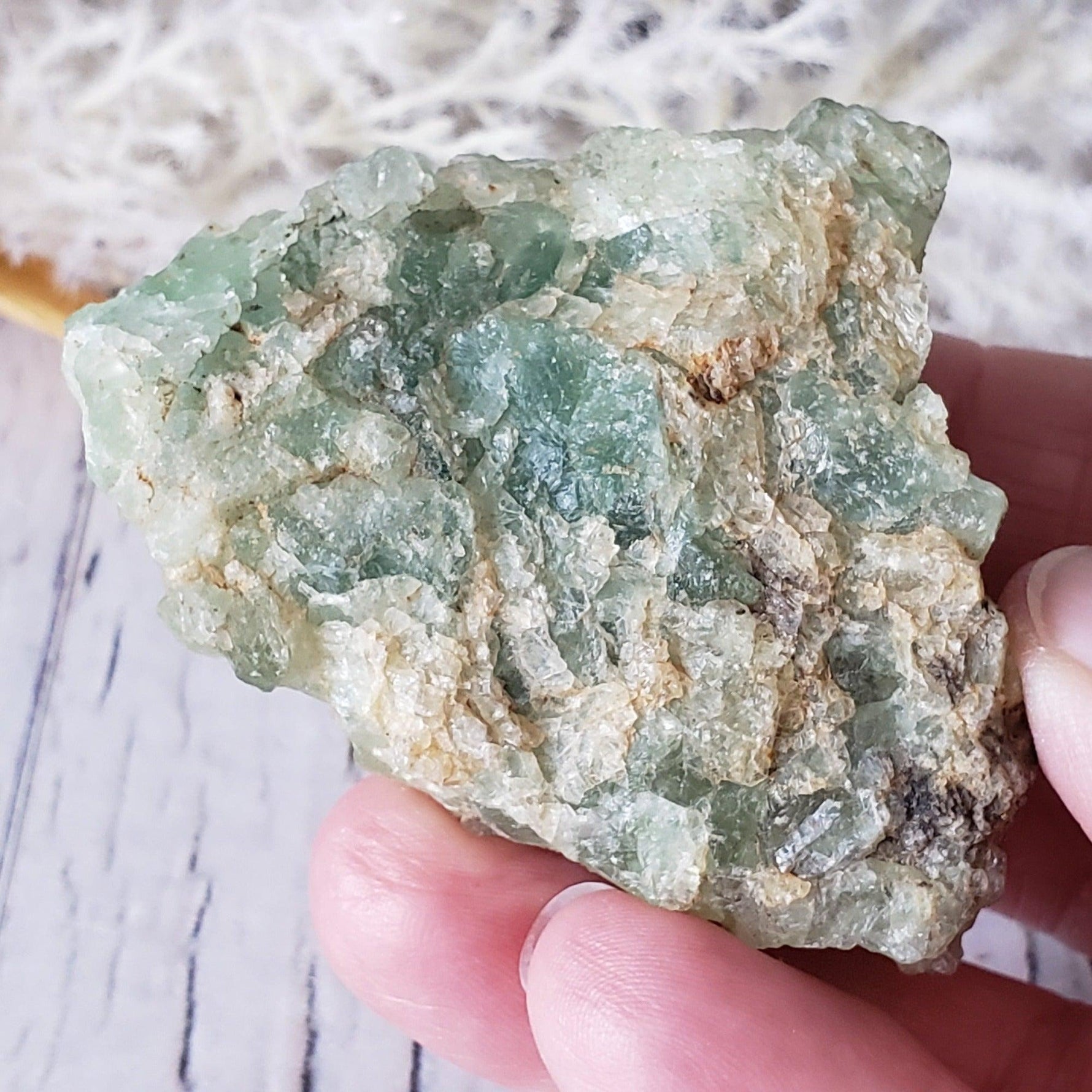  Green Fluorite Crystals on Matrix 107 Grams from Felix Mine, CA 