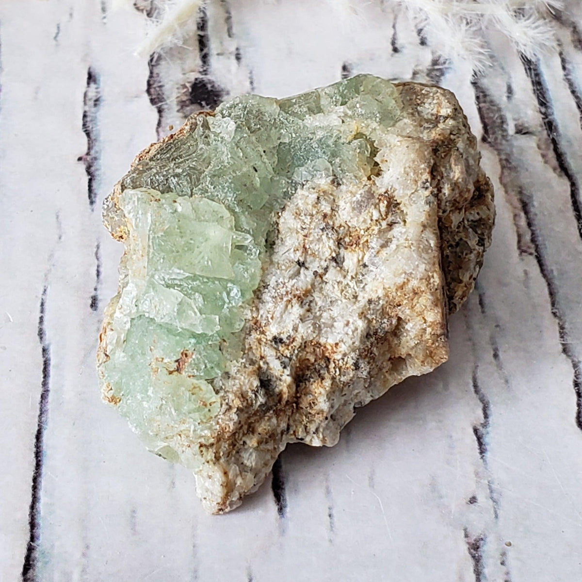 Green Fluorite Crystals on Matrix | Mineral | 29 Grams | Felix Mine, CA