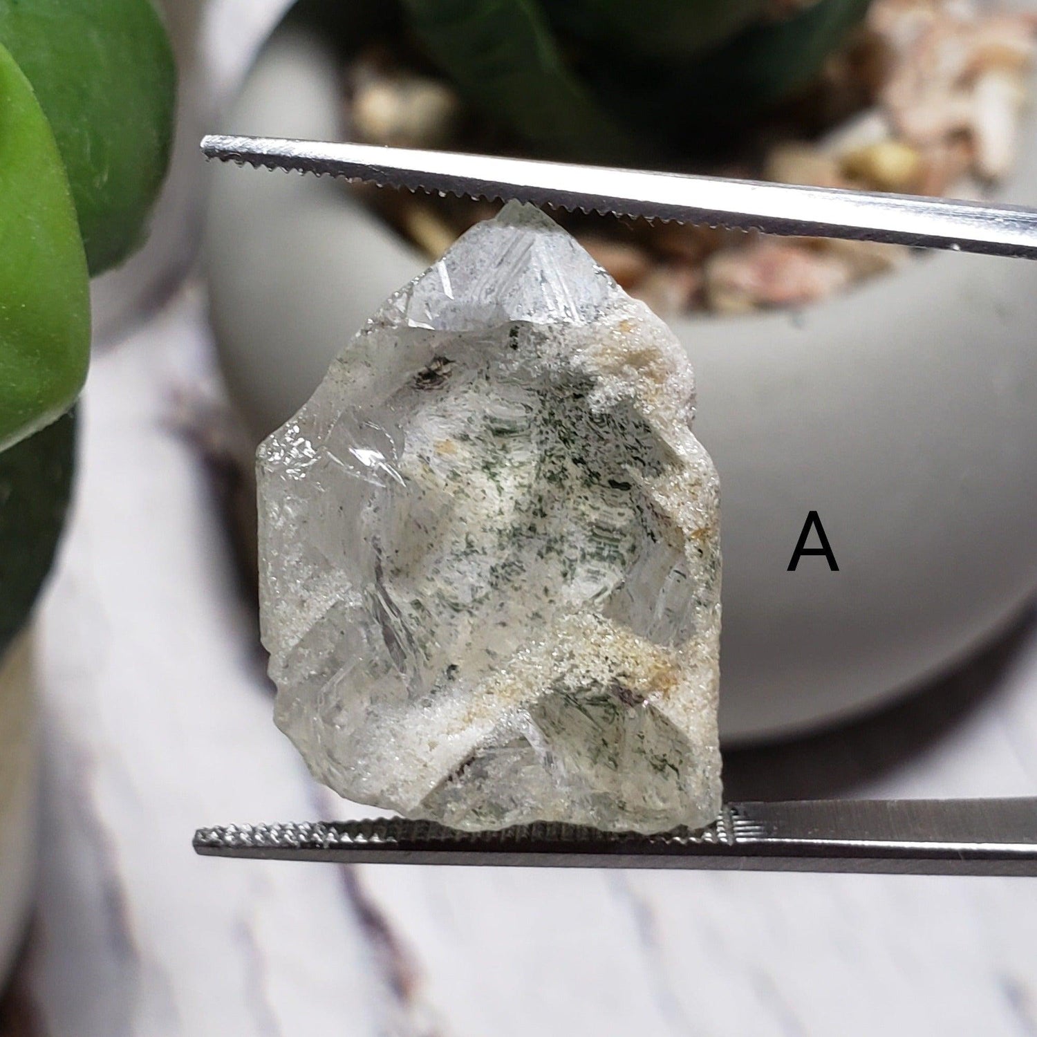 Green Phantom Chlorite Quartz Point | Terminated Quartz Crystal | 23-28 mm | Brazil