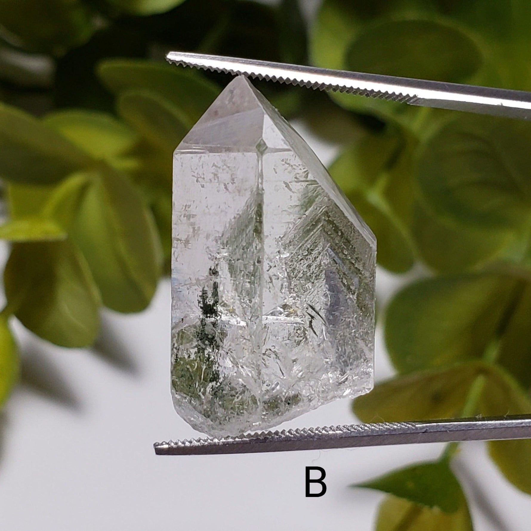 Green Phantom Chlorite Quartz Point | Terminated Quartz Crystal | 27-30 mm | Brazil | Canagem.com