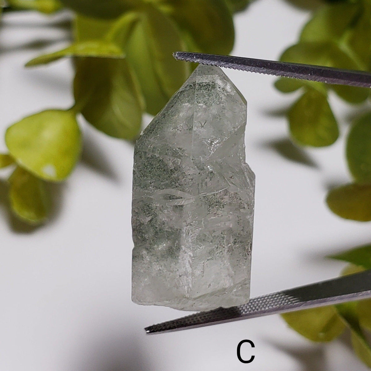 Green Phantom Chlorite Quartz Point | Terminated Quartz Crystal | 27-30 mm | Brazil | Canagem.com