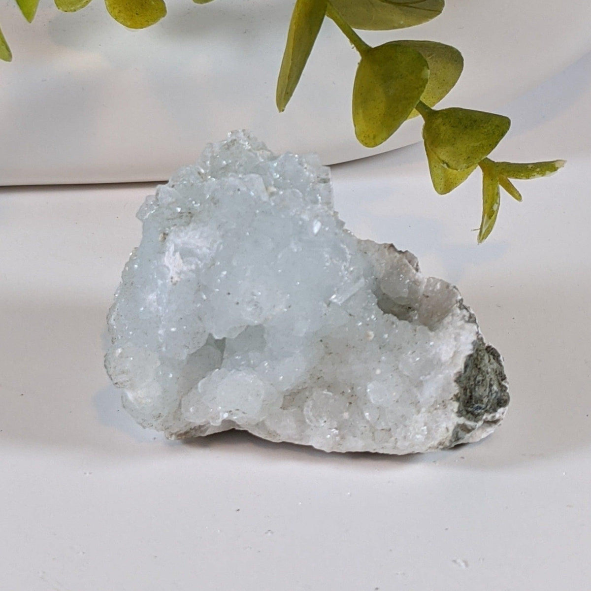 Gyrolite and Apophyllite on Prehnite Crystal | 97 gr | Mumbai, India