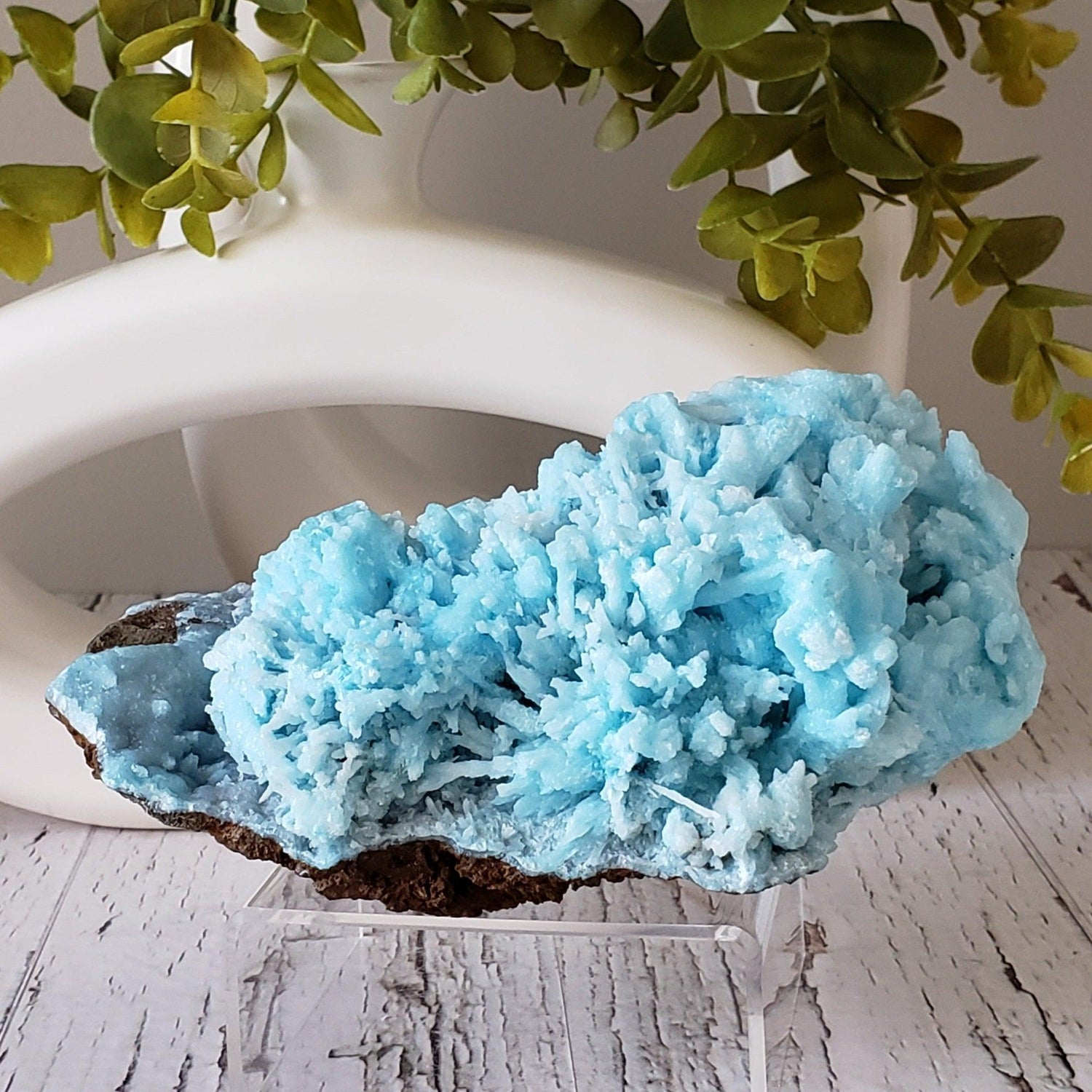 Hemimorphite Rare Mineral | Unique Neon Blue Crystal | 1.33 KG | LanPin, YunNan Province, China