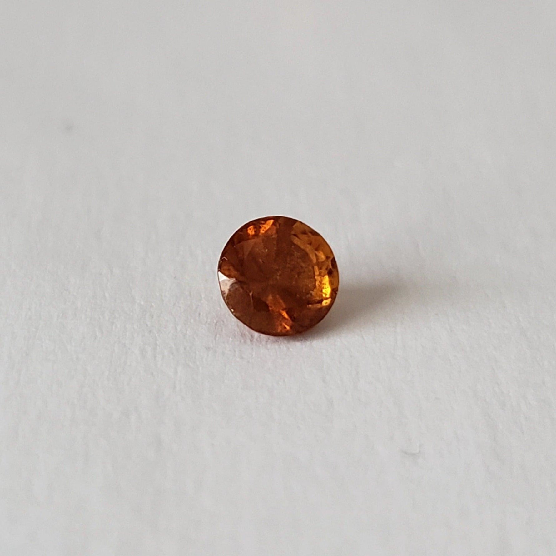 Hessonite Garnet | Unheated | Cinnamon Stone | Round Cut | Orange | 5.2mm 0.79ct | Madagascar