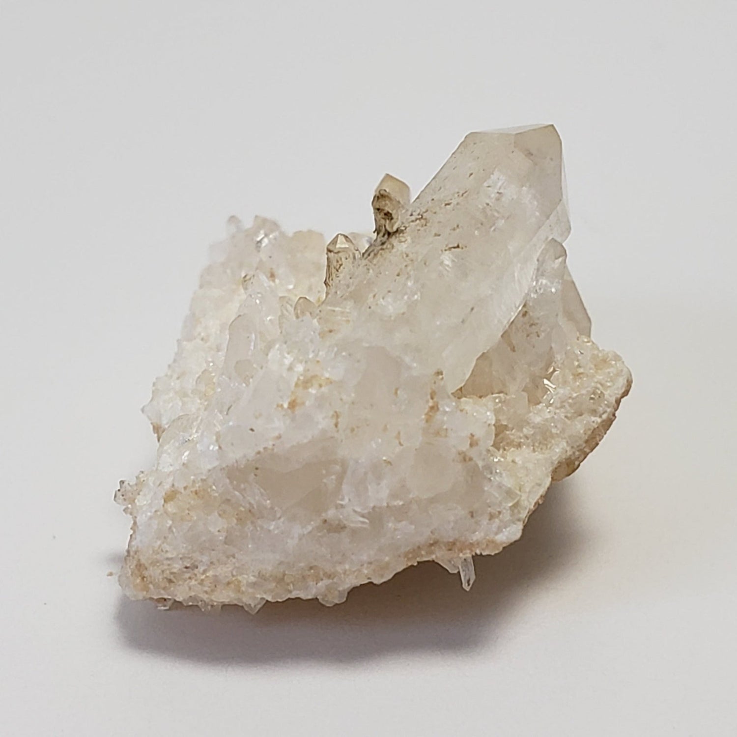 Hydroxylherderite on Quartz Points | Perky Box Thumbnail Specimen | Bennett Quarry, Buckfield Maine, USA
