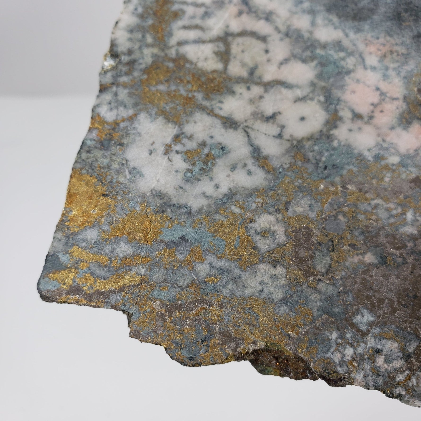  Impact Breccia Slice | 364 Grams | Golden Metal Veining Impactite | Sudbury Structure, Canada | SO24 