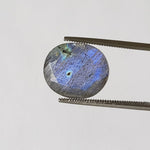 Labradorite | Faceted Oval Cut | Natural Gray Rainbow | 14x12mm 7.3ct | Africa