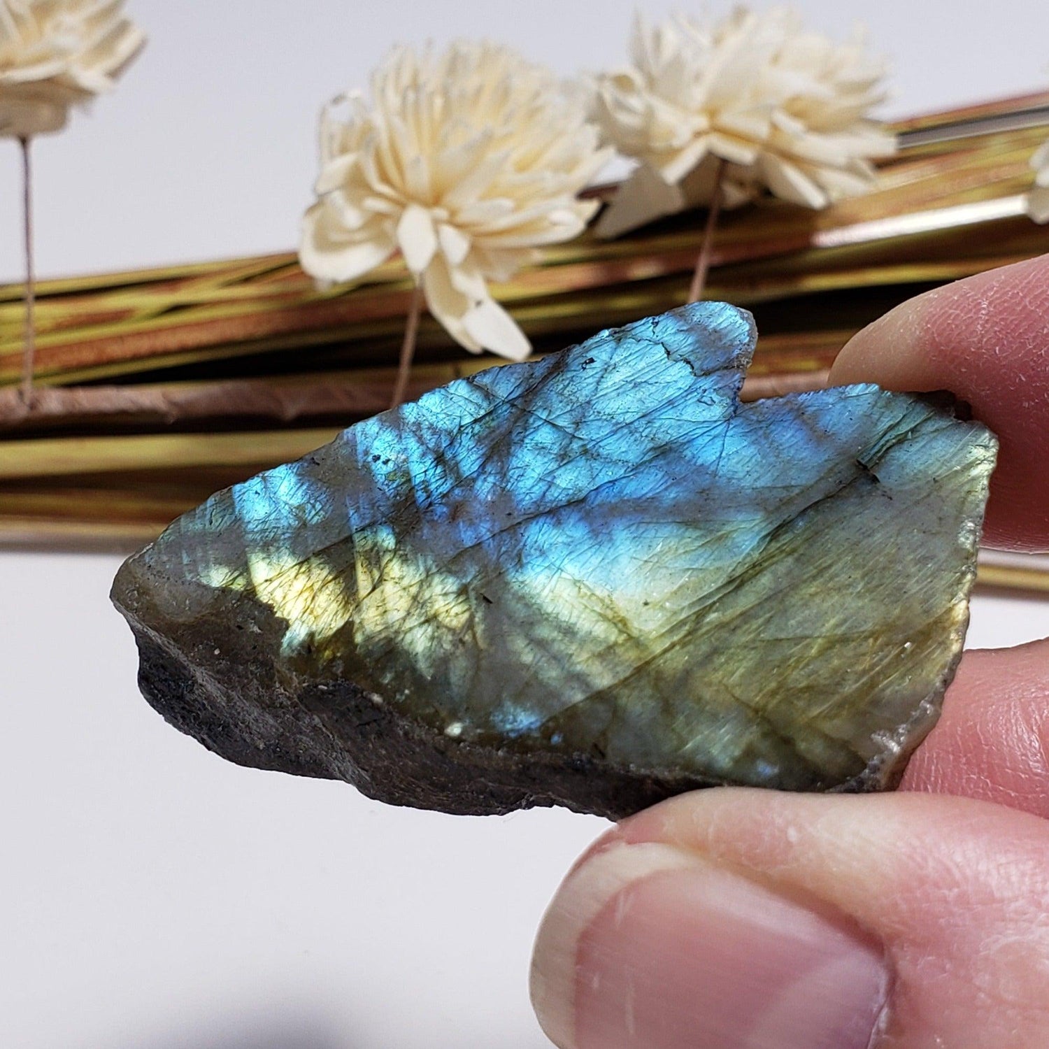 Labradorite Polished Flat Stone | Natural Rainbow Crystal | 46.3 gr | Madagascar
