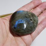  Labradorite | Polished Palm Stone | 115 gr | Natural Gray Rainbow | Tumbled Crystal 