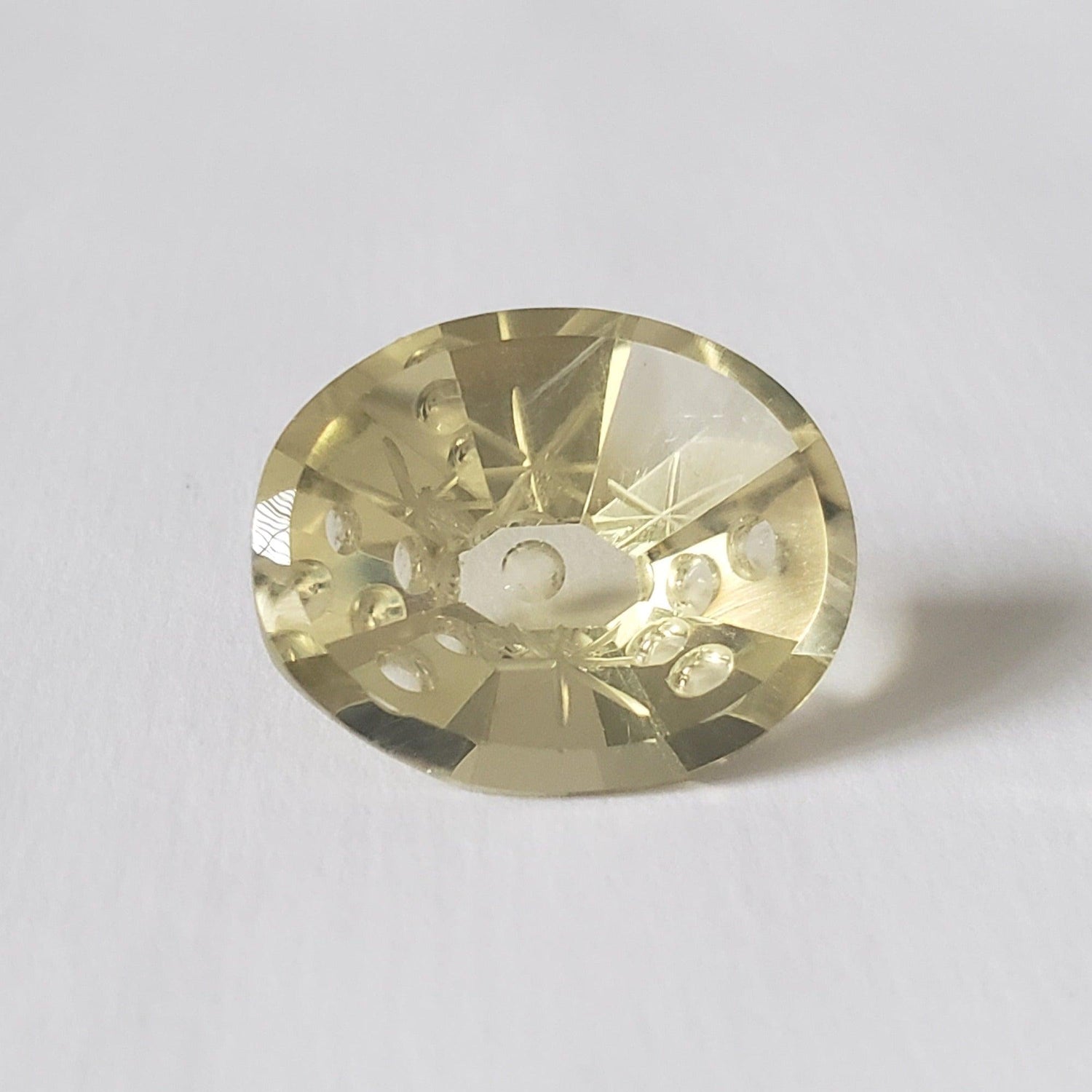 Lemon Citrine | Laser Cut Oval | Lemon Yellow | 20x16mm 16.3ct