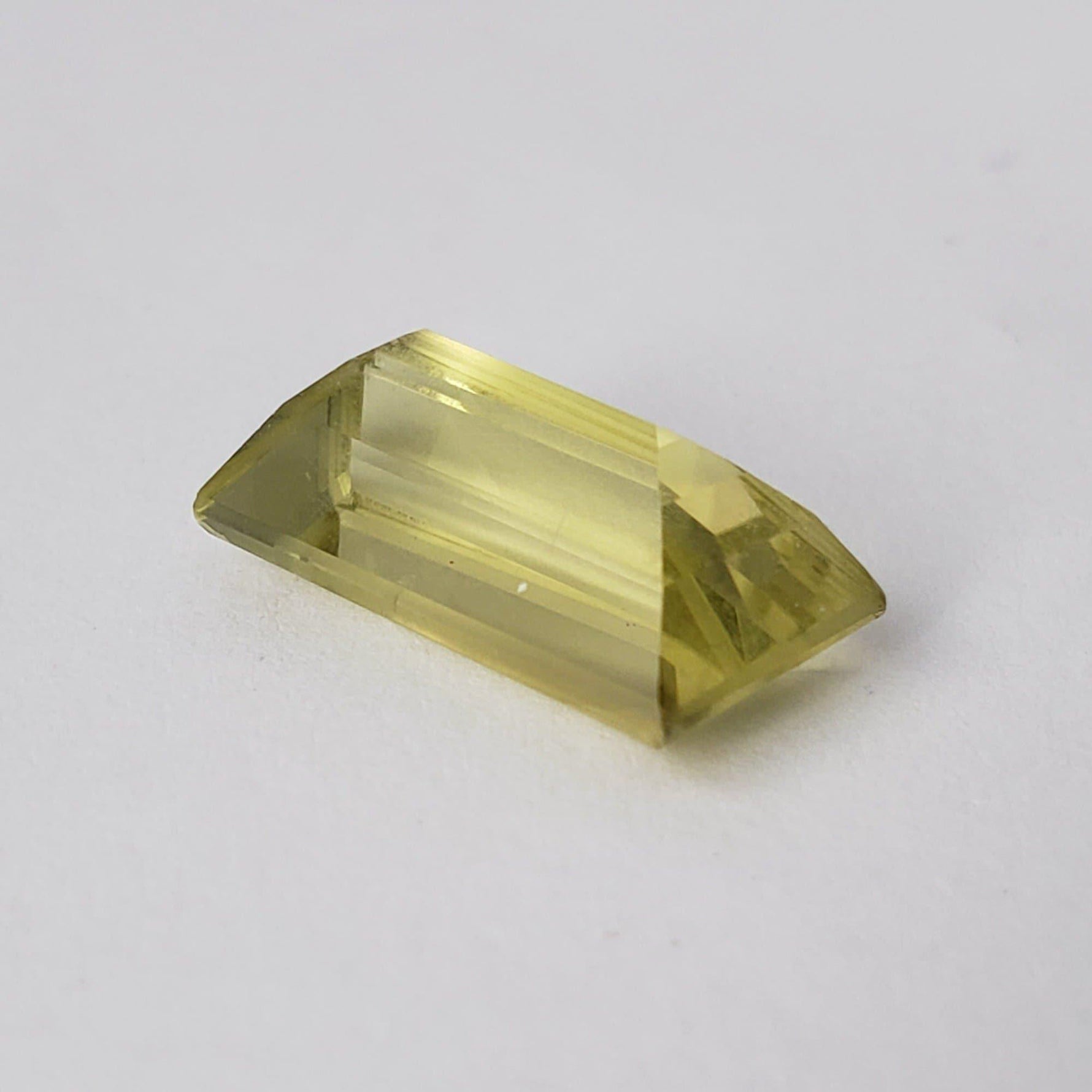 Lemon Quartz | Baguette Cut | Greenish Yellow | 17x9.5mm 9.2ct