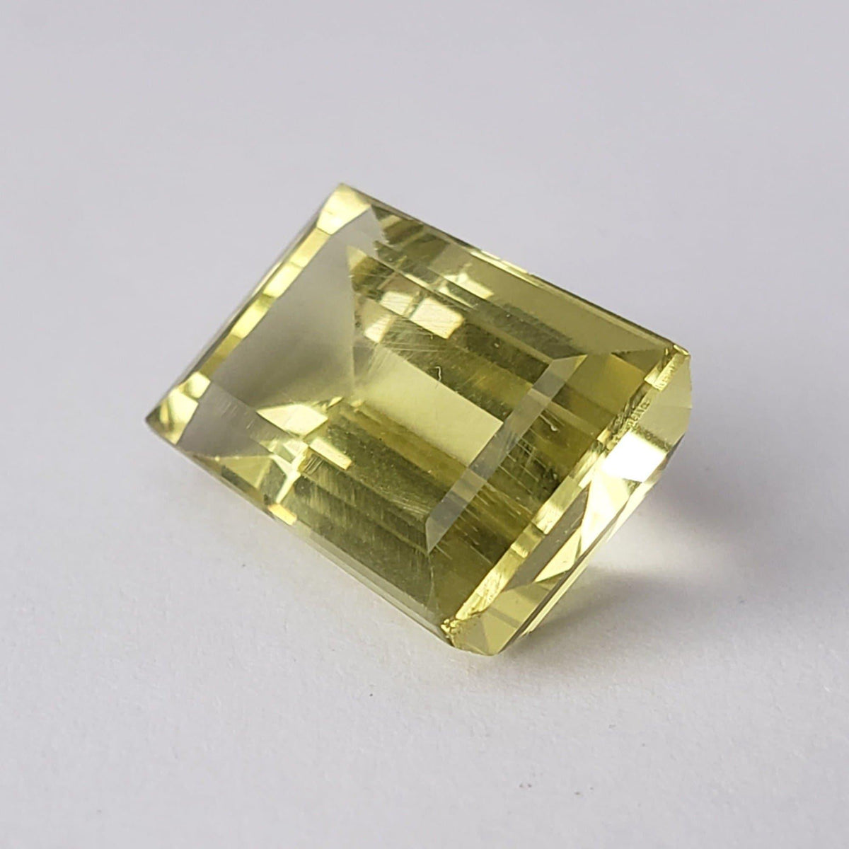 Lemon Quartz | Baguette Cut | Lime Green | 18x11mm 13.8ct