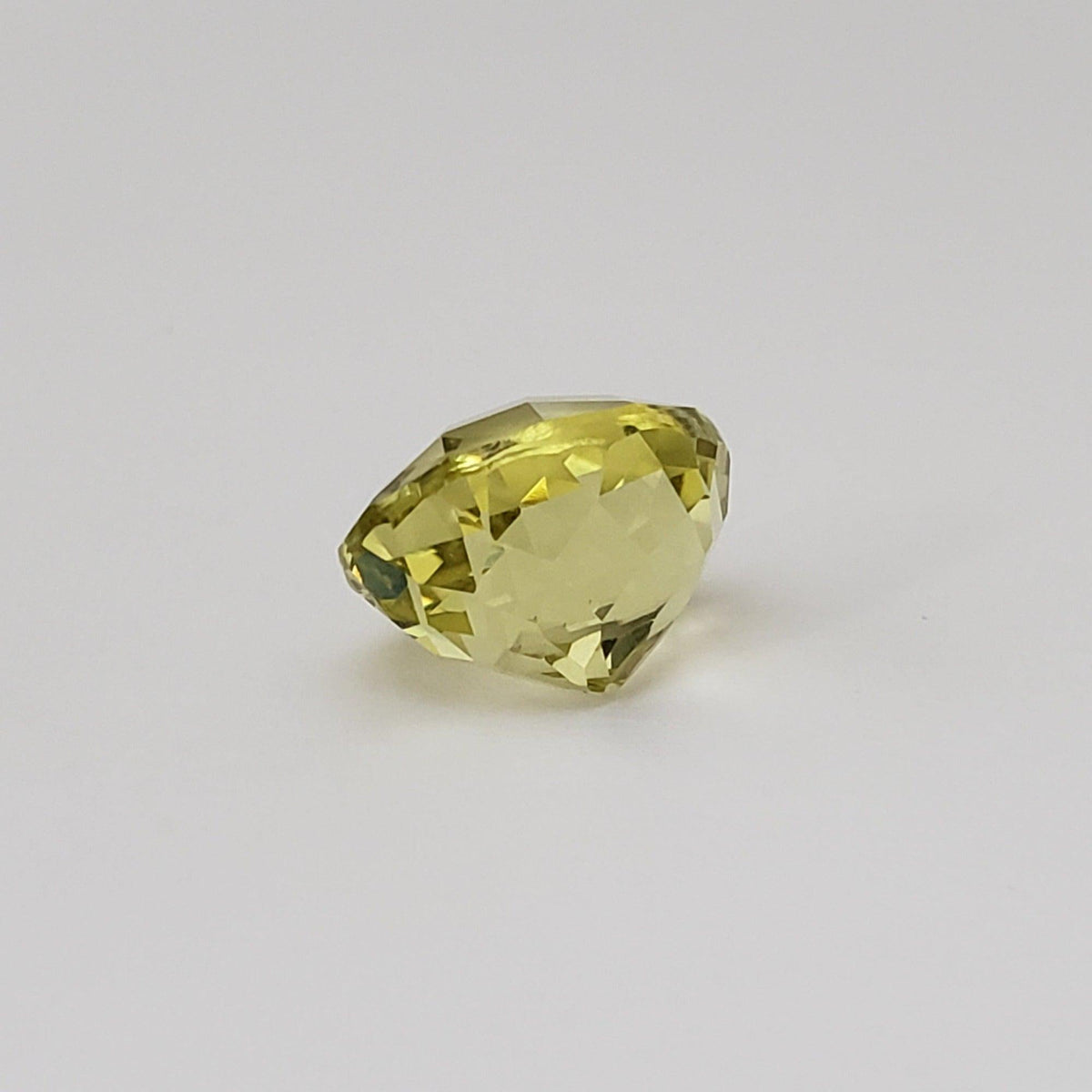  Lemon Quartz | Oval Checkerboard Cut | Greenish Yellow | 14x12mm 9.9ct 