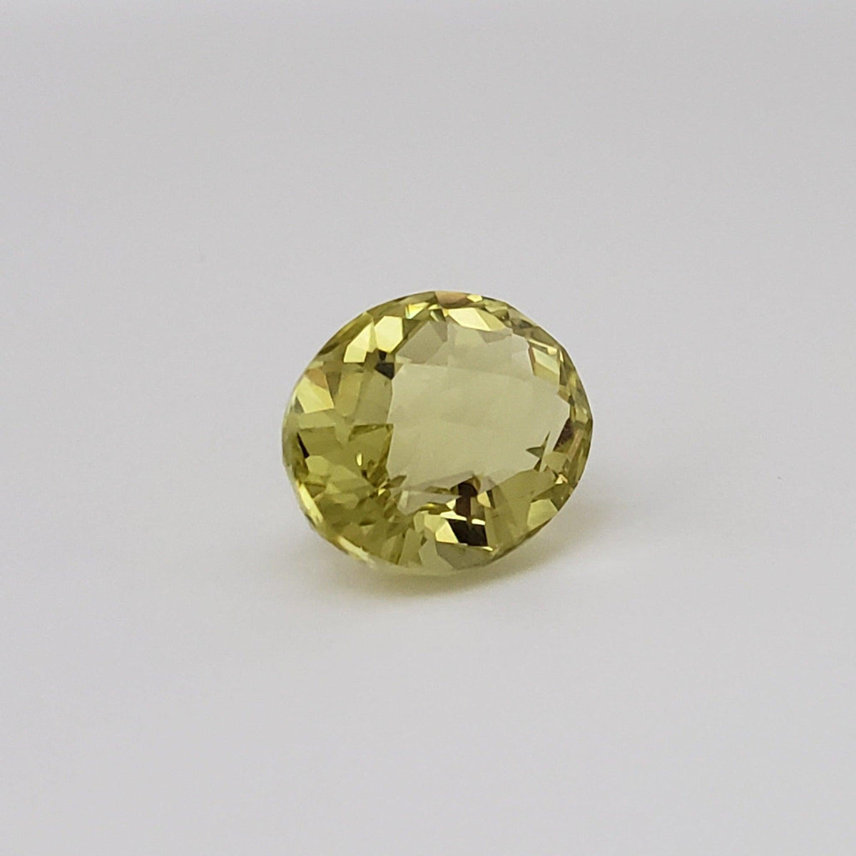  Lemon Quartz | Oval Checkerboard Cut | Greenish Yellow | 14x12mm 9.9ct 