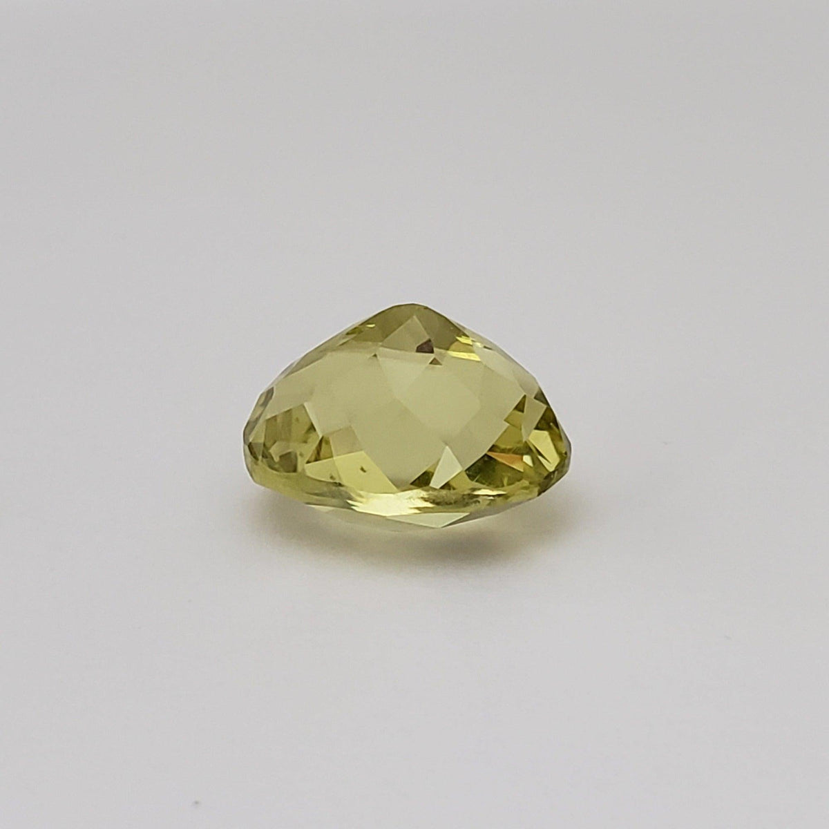  Lemon Quartz | Oval Checkerboard Cut | Greenish Yellow | 14x12mm 9.9ct 