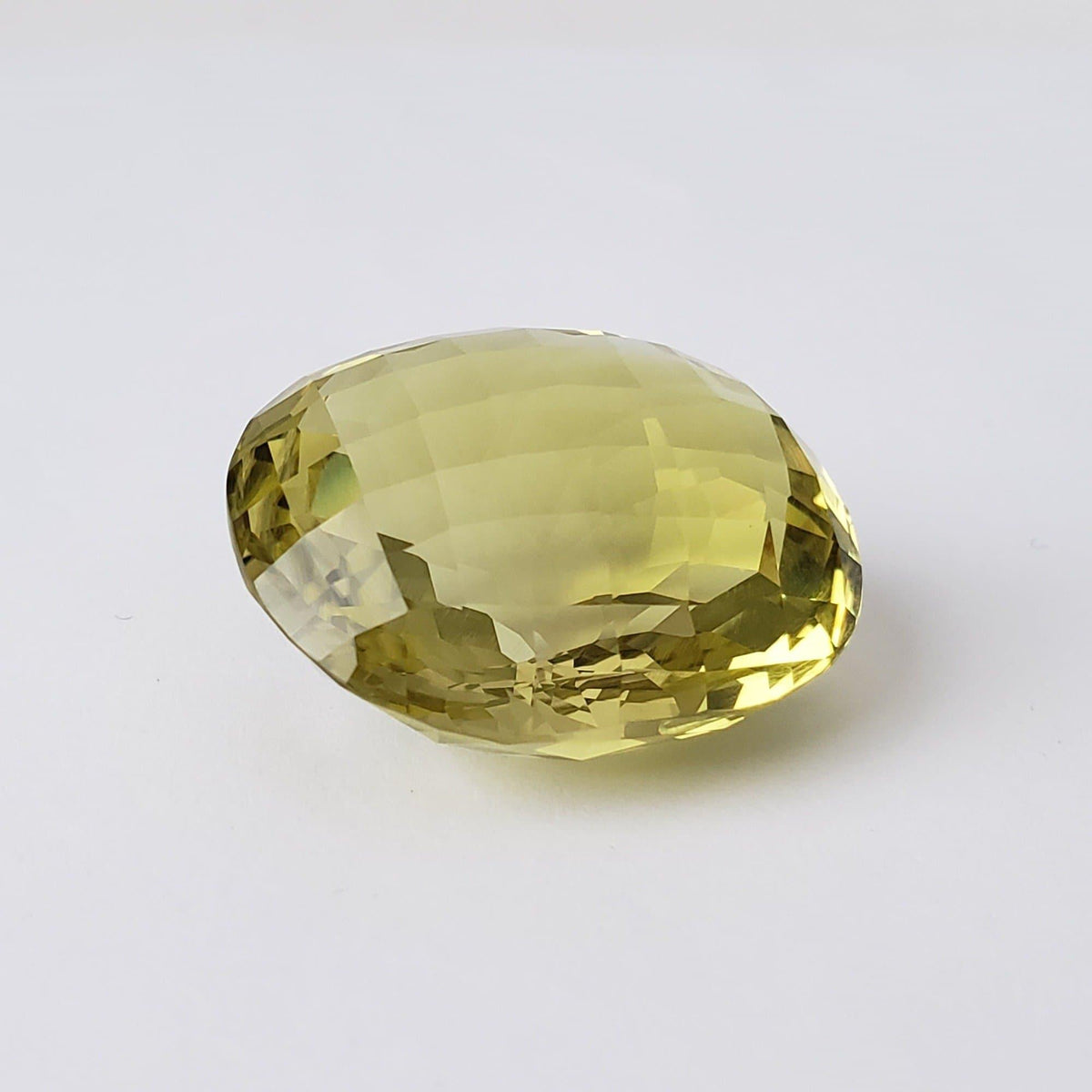  Lemon Quartz | Oval Checkerboard Cut | Lime Green | 29x25mm 66.65ct 