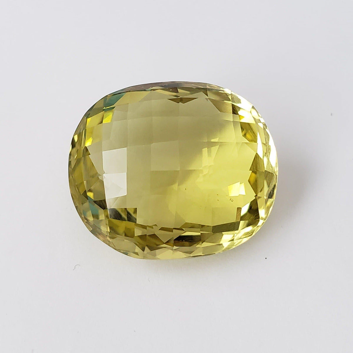 Lemon Quartz | Oval Checkerboard Cut | Lime Green | 29x25mm 66.65ct