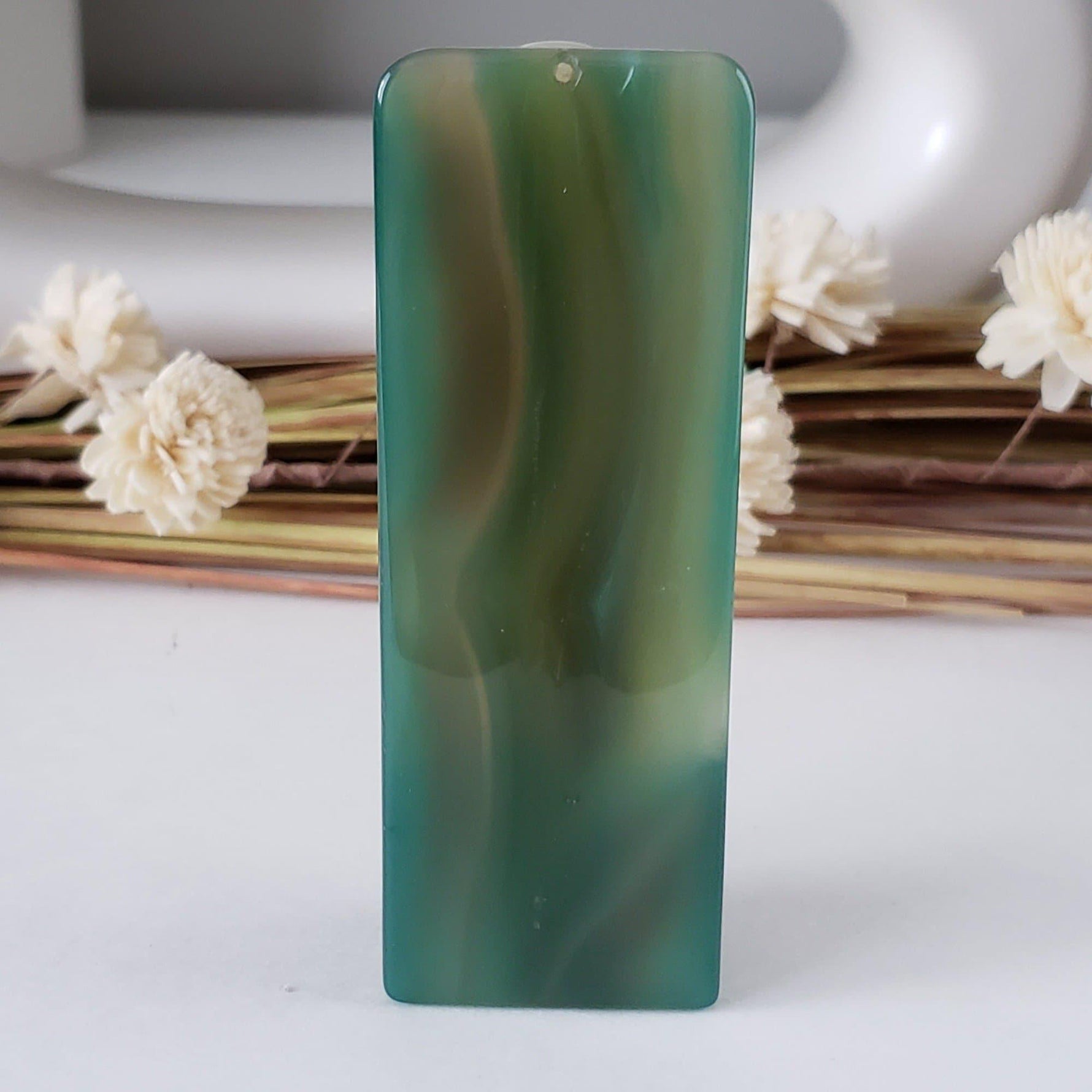 God of Longevity | Unheated Natural Agate | Hand Carved Amulet | 115 grams | China | Canagem.com