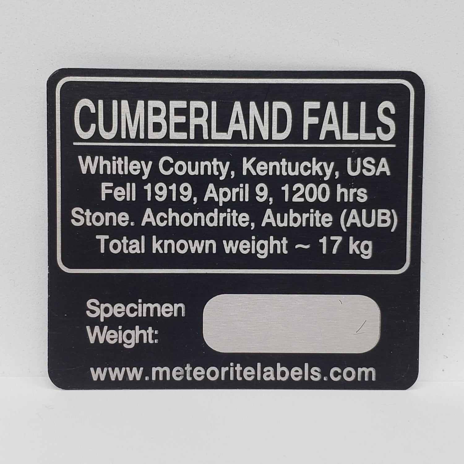 Meteorite Cumberland Falls Flat Metal Label