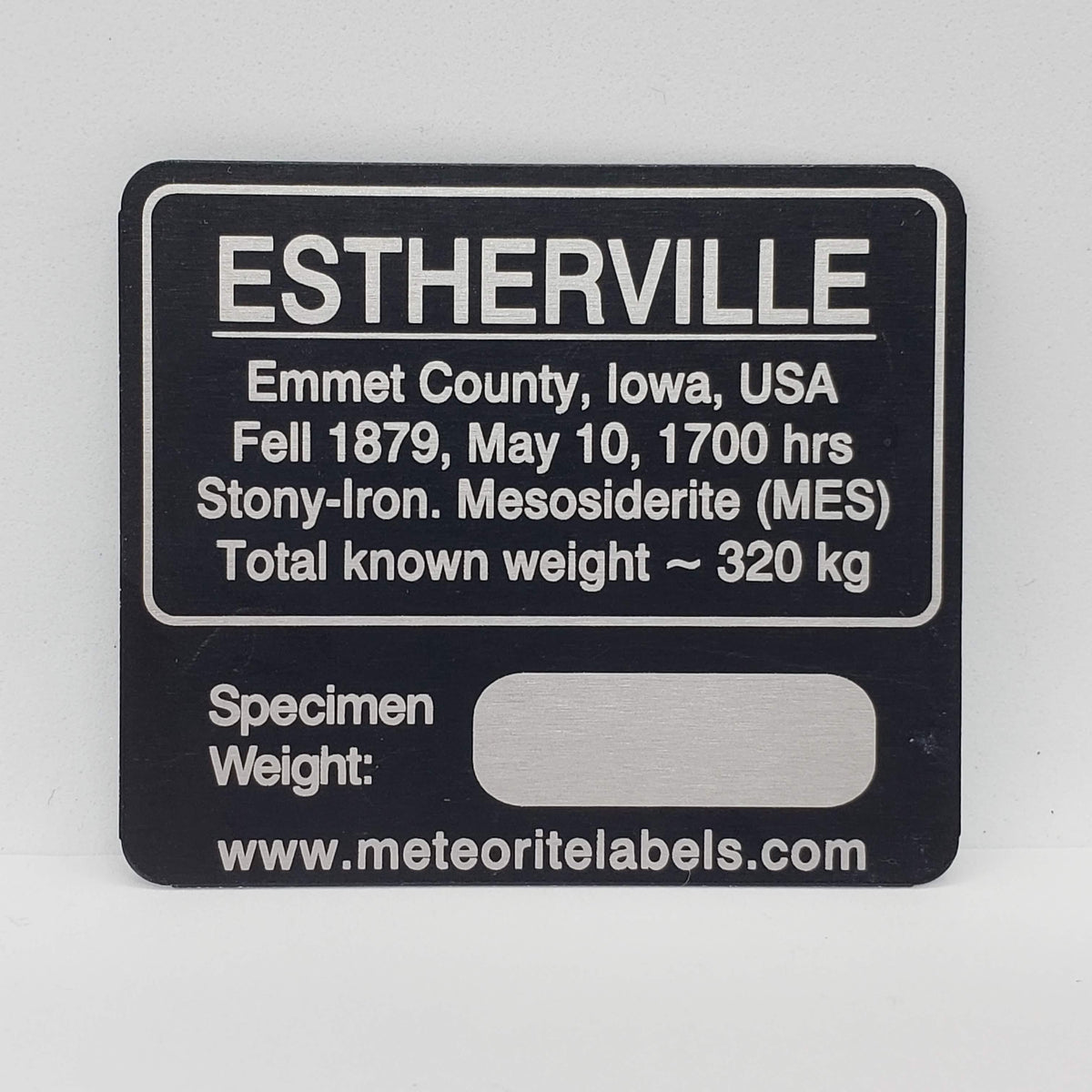  Meteorite Estherville Flat Metal Label 