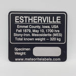 Meteorite Estherville Flat Metal Label