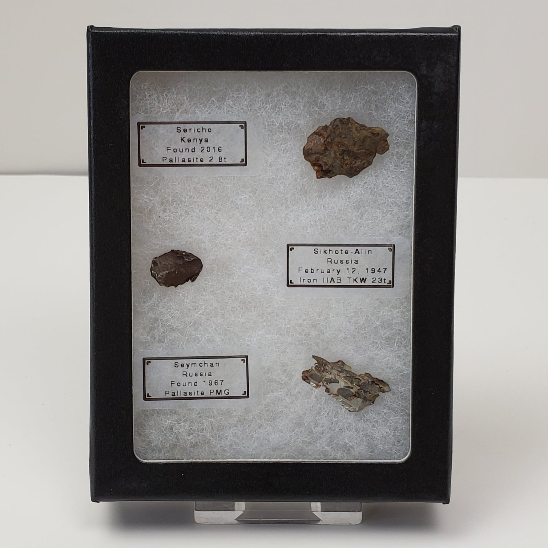 Meteorite-in-a-Box Mini World Collection Trio | Sericho, Sikhote-Alin & Seymchan